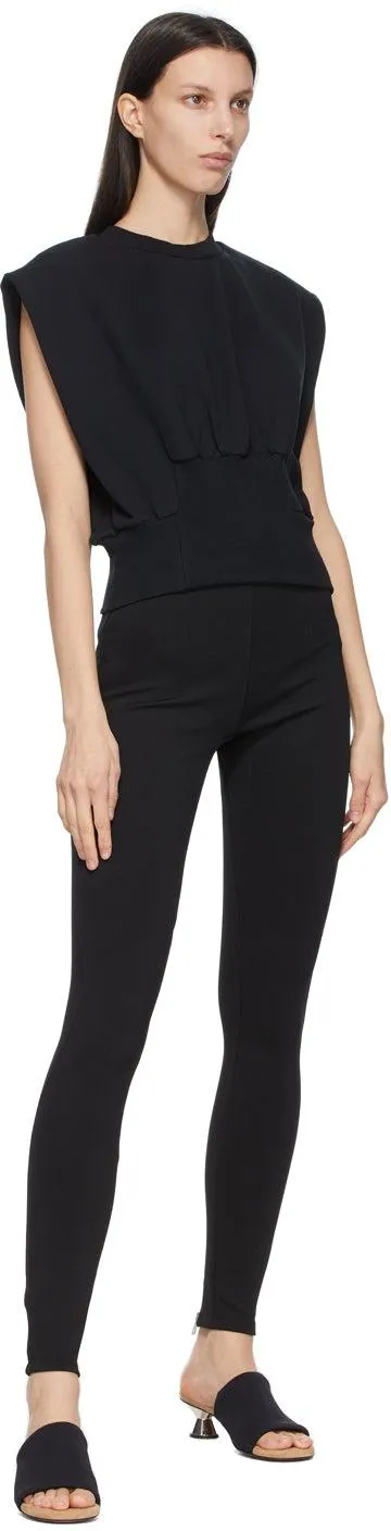3.1 Phillip Lim Black Jersey Zip Leggings