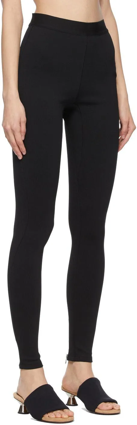 3.1 Phillip Lim Black Jersey Zip Leggings