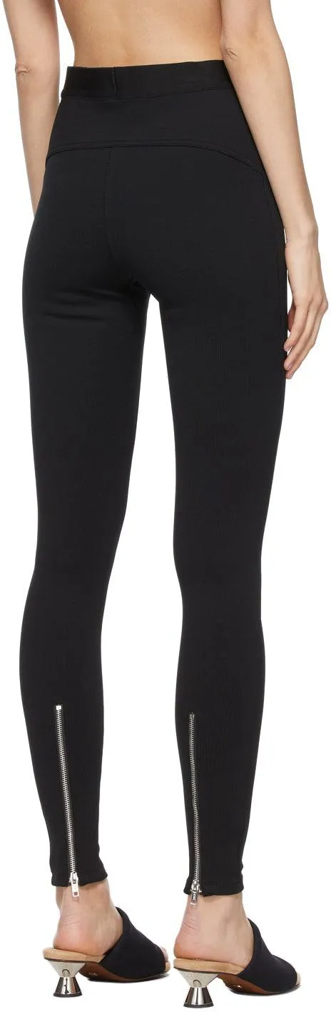 3.1 Phillip Lim Black Jersey Zip Leggings