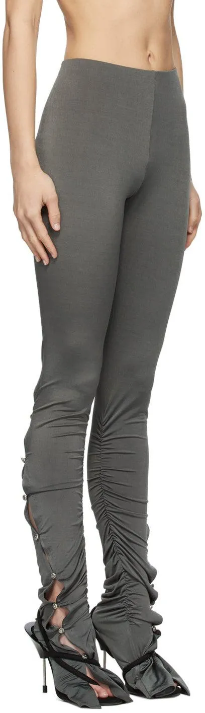 Acne Studios Grey Shirred Leggings