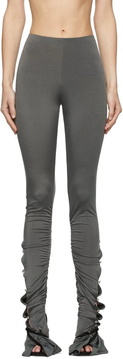 Acne Studios Grey Shirred Leggings