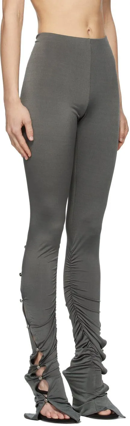 Acne Studios Grey Shirred Leggings
