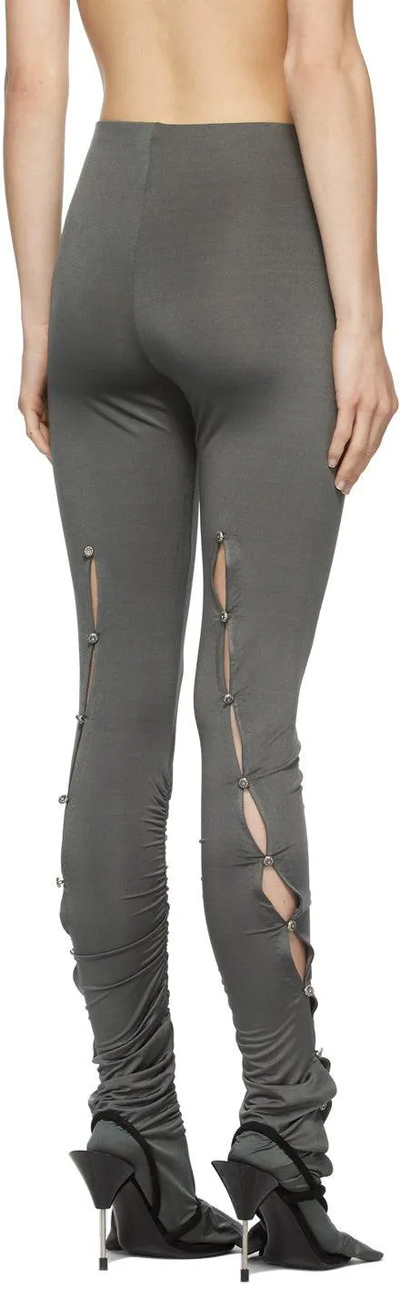 Acne Studios Grey Shirred Leggings
