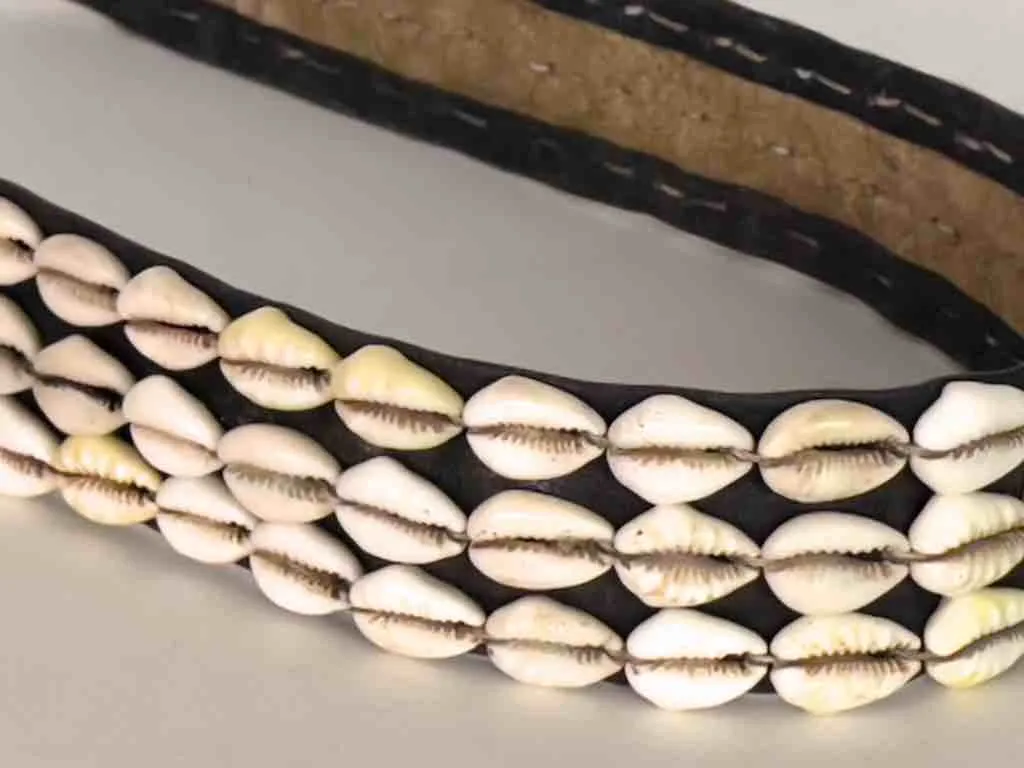 African Cultural Wide Real Cowrie Shell-Leather Tie-Closure Belt - 3 colors