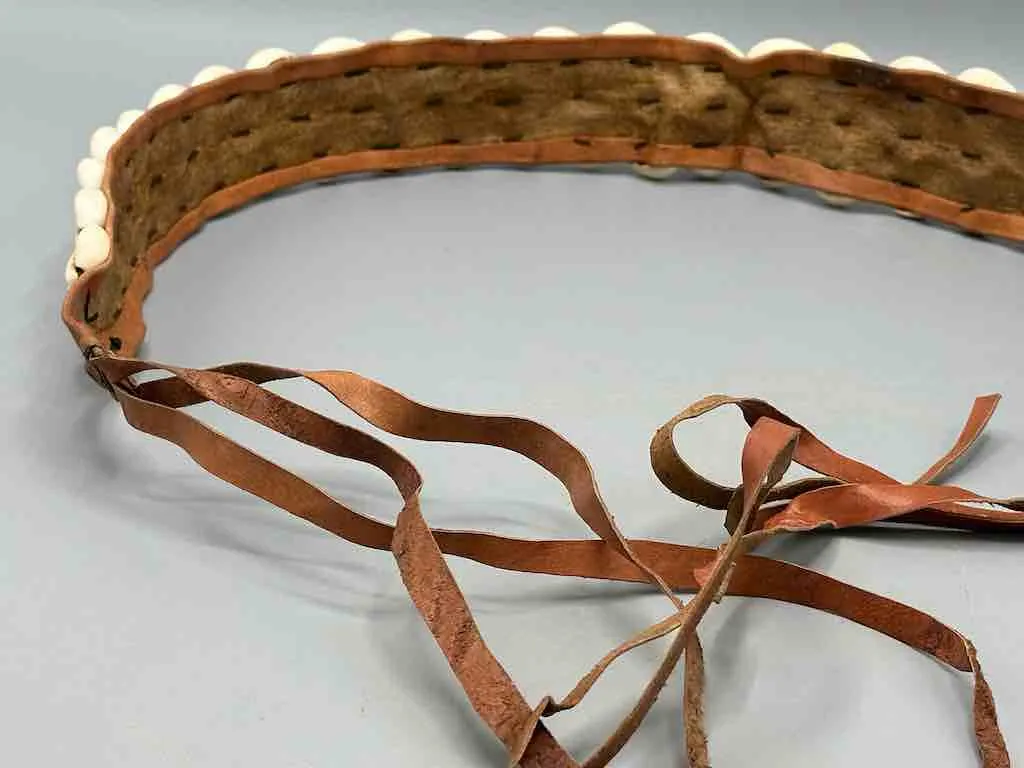 African Cultural Wide Real Cowrie Shell-Leather Tie-Closure Belt - 3 colors