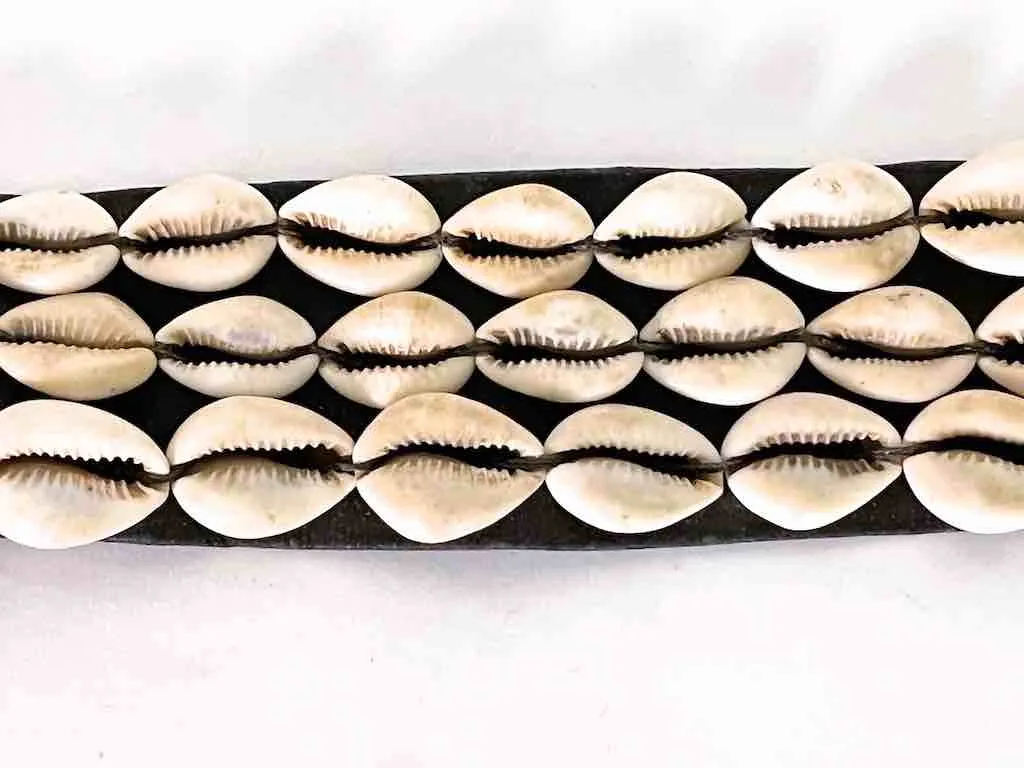 African Cultural Wide Real Cowrie Shell-Leather Tie-Closure Belt - 3 colors