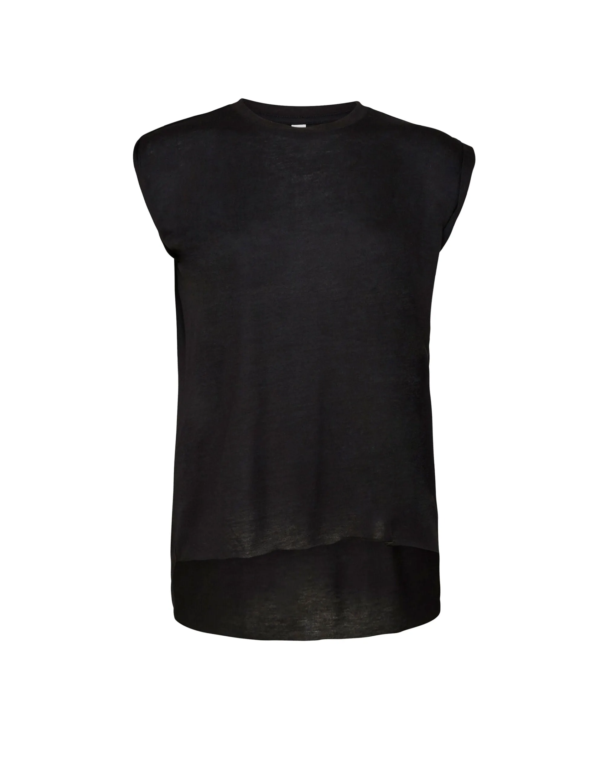 BE8804 Bella Womens Flowy Muscle Tee Roll Cuff