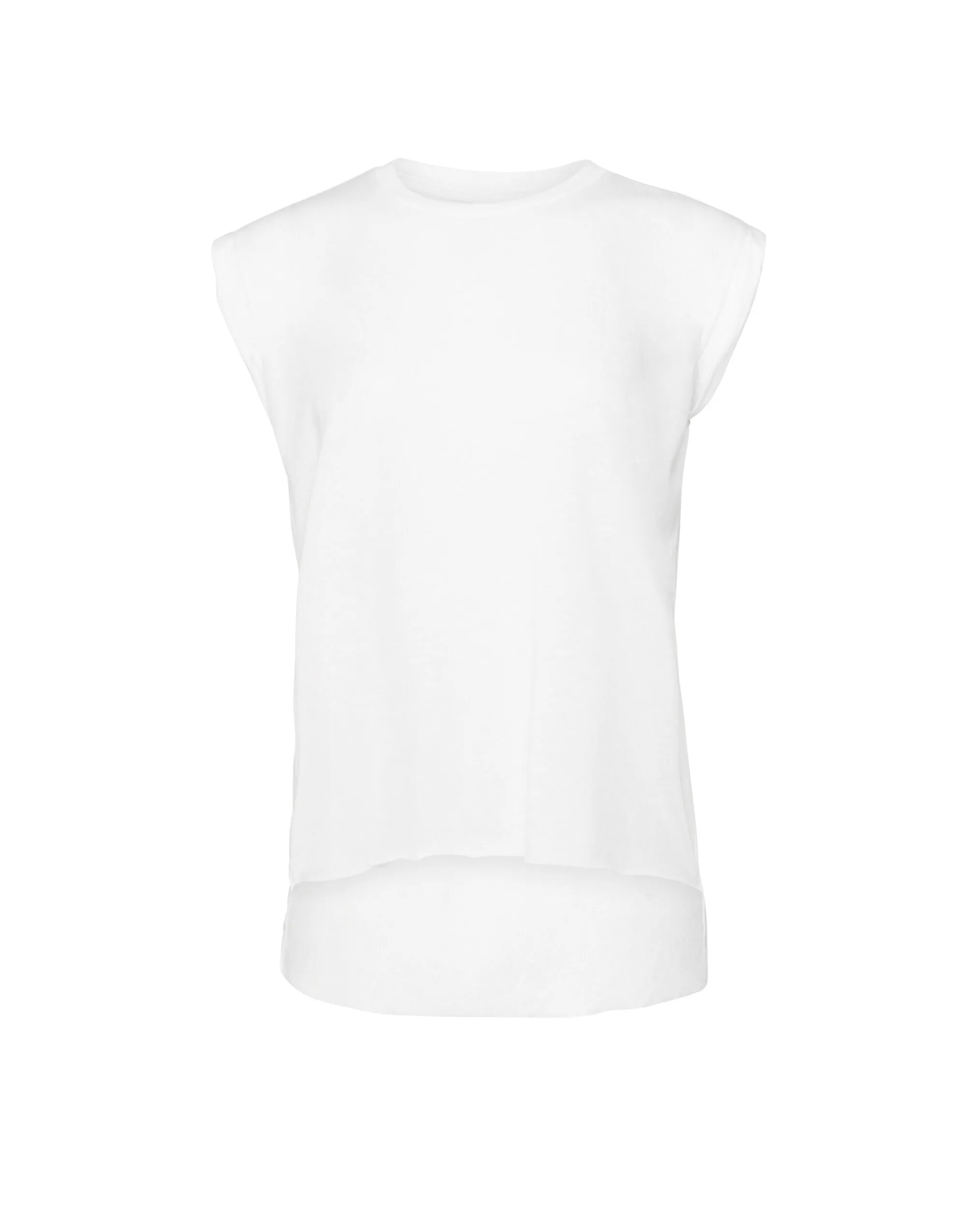 BE8804 Bella Womens Flowy Muscle Tee Roll Cuff