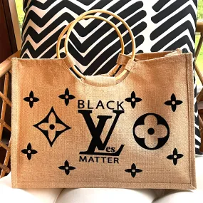 Black LiVes Matter Jute Tote With Cane Handles!