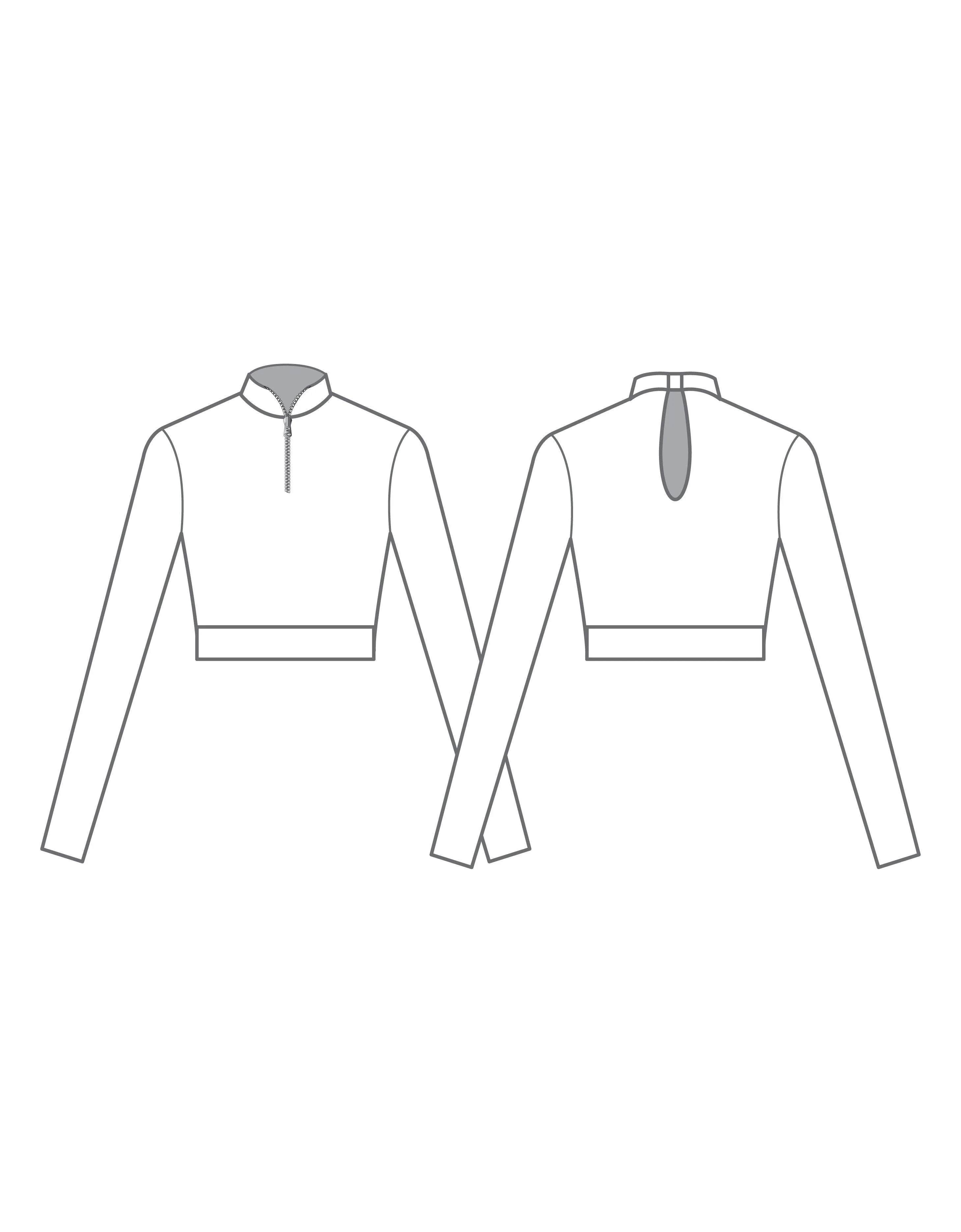 Break Zipper Front Crop Top