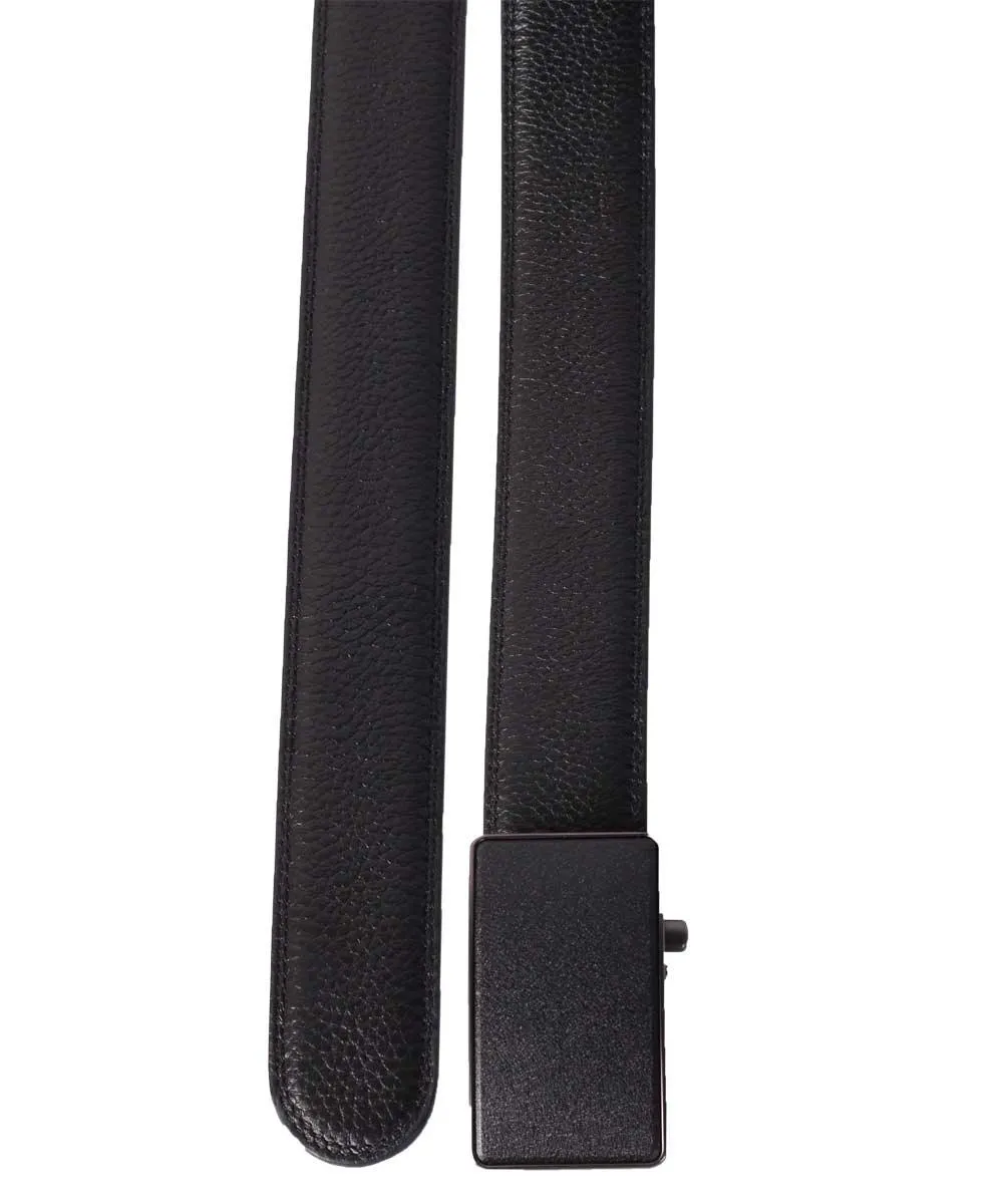 Bulliant Ratchet slide Black Leather Belt for Men