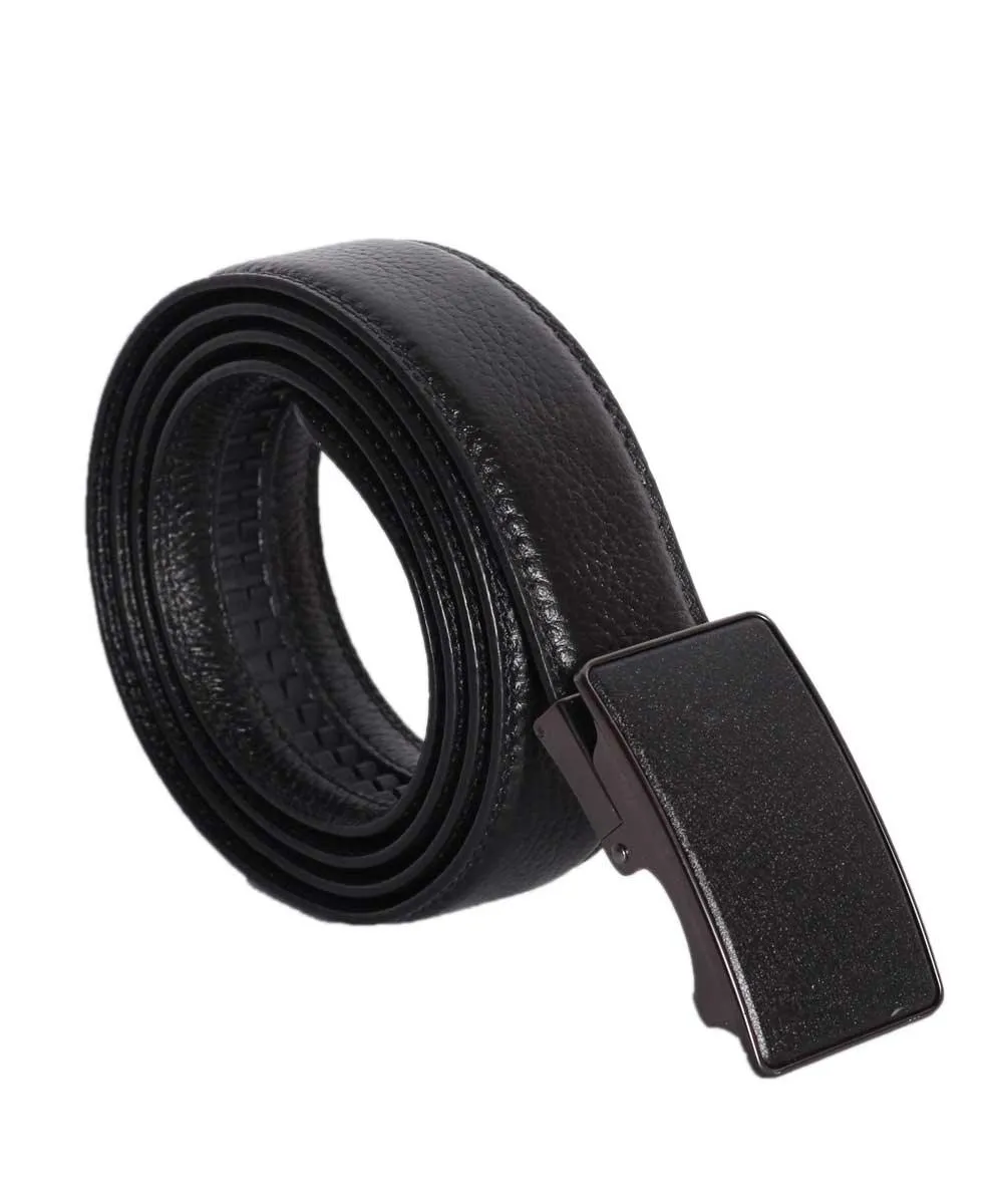 Bulliant Ratchet slide Black Leather Belt for Men