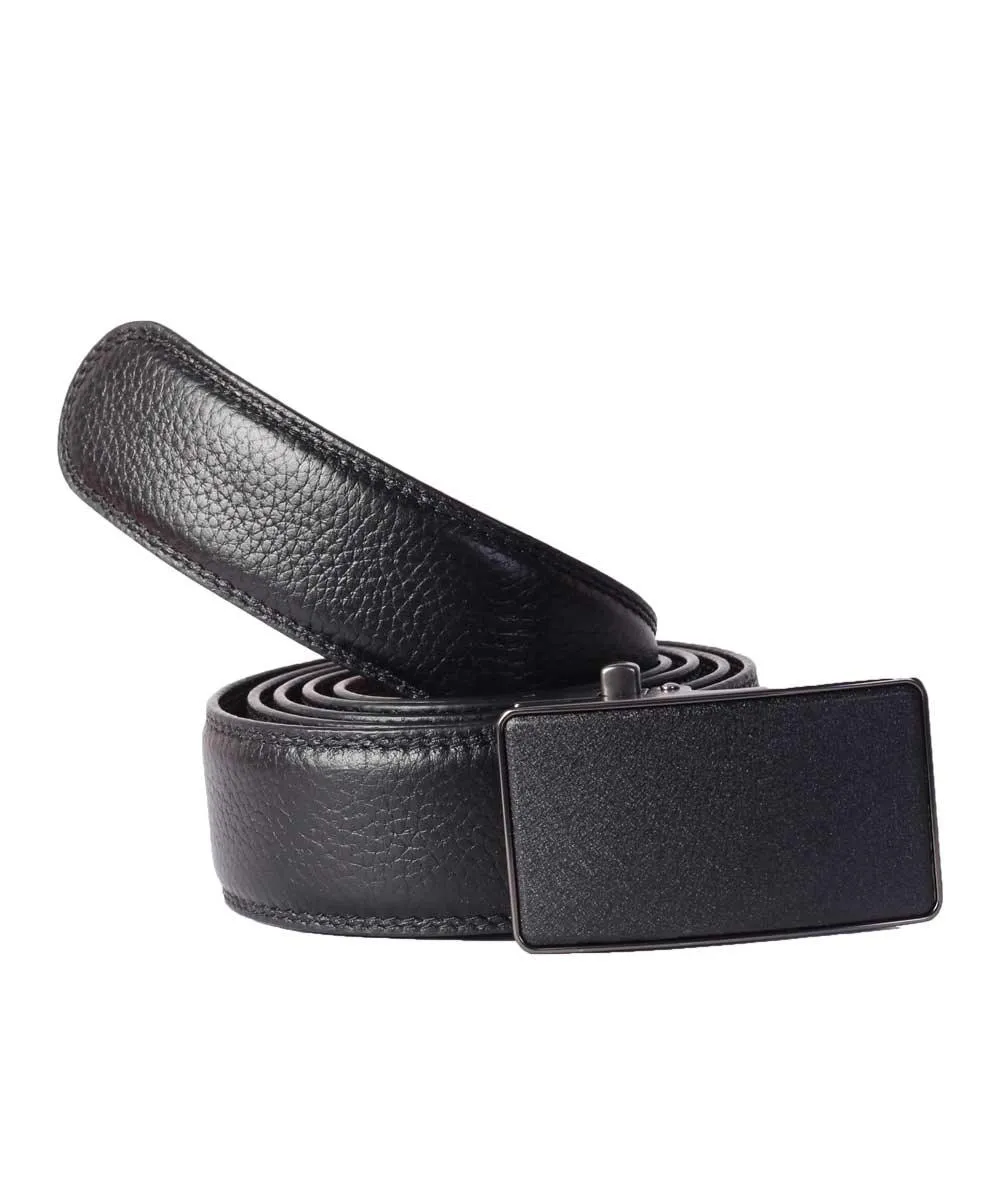 Bulliant Ratchet slide Black Leather Belt for Men
