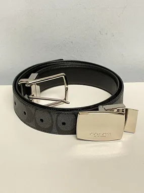 Coach Black Logo Leather Boys Belts
