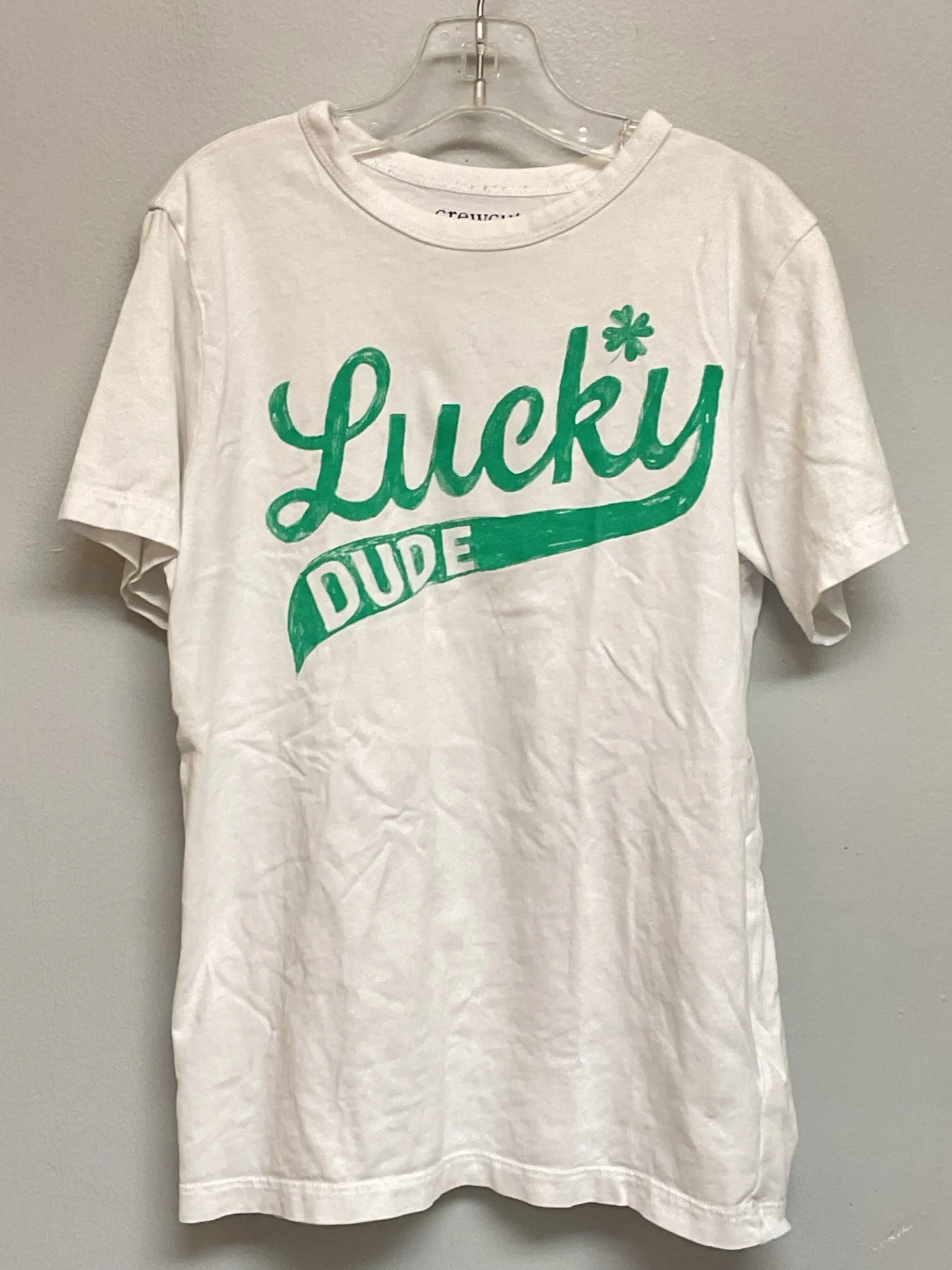Crew Cuts Factory Size 10 White & Green Graphic Cotton Big Boys T-Shirts