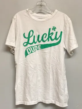Crew Cuts Factory Size 10 White & Green Graphic Cotton Big Boys T-Shirts