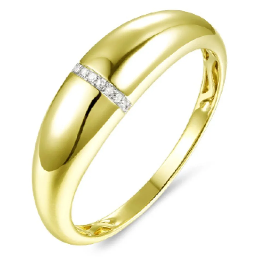 Diamond Bar Dome Ring in US Size 6