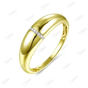 Diamond Bar Dome Ring in US Size 6