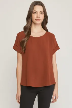 Dolly Basic Blouse-Choc
