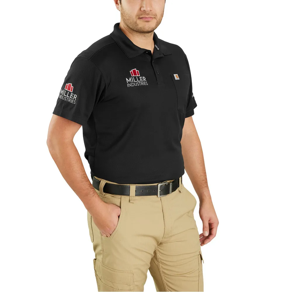 Force Relaxed Fit Lightweight Short-Sleeve Pocket Polo - N04-Black | Carhartt 106662