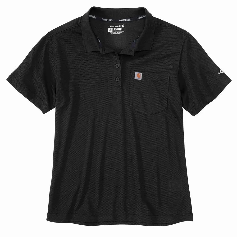 Force Relaxed Fit Lightweight Short-Sleeve Pocket Polo - N04-Black | Carhartt 106662