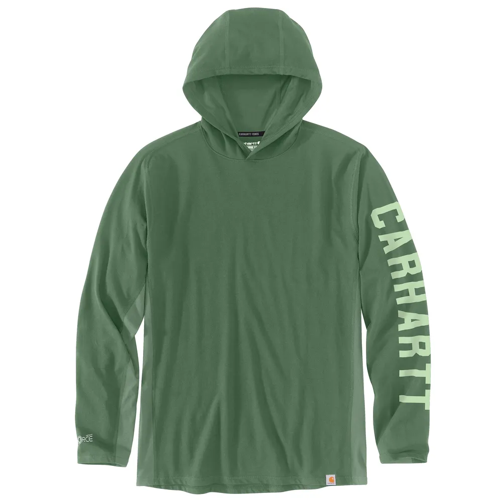 Force Relaxed Fit Midweight Long-Sleeve Logo Graphic Hooded T-Shirt - GH6-Frosted Balsam | Carhartt 106654