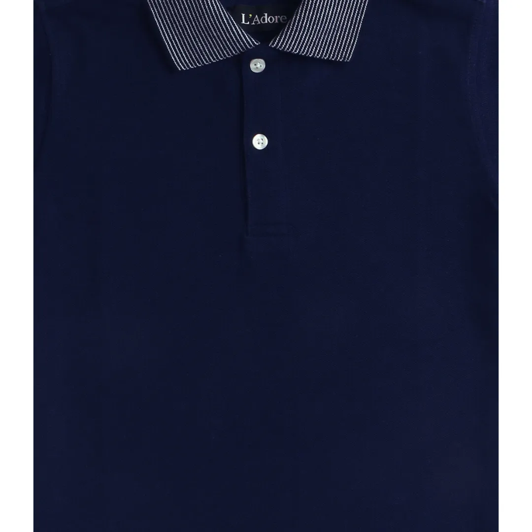 Kids Blue Polo Half Sleeves Cotton T-shirt