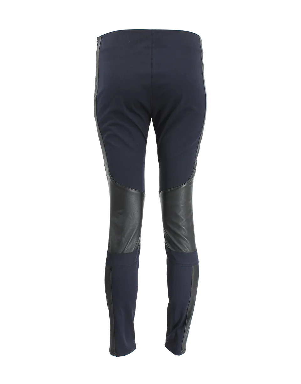 Leather Knee Stretch Leggings