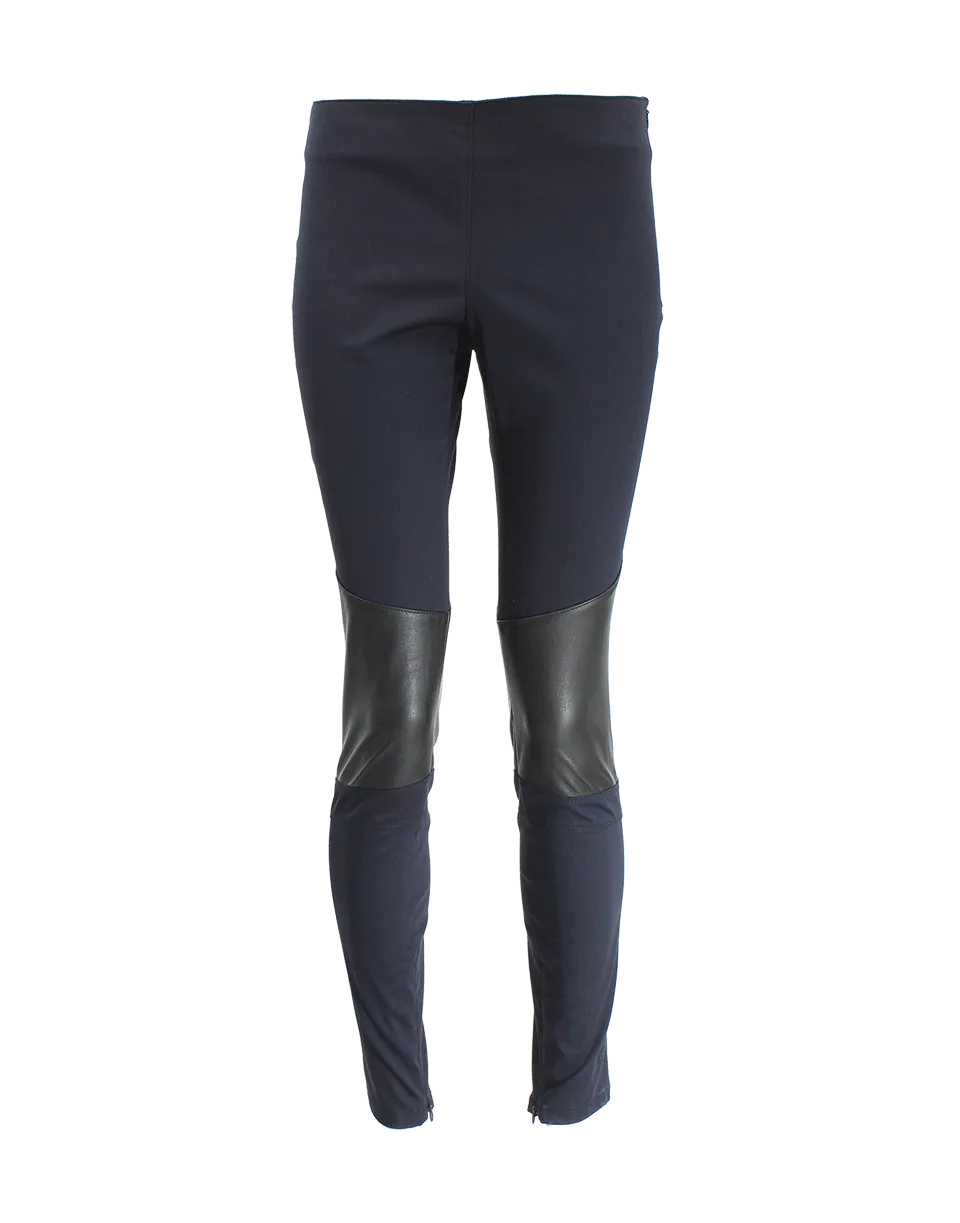Leather Knee Stretch Leggings