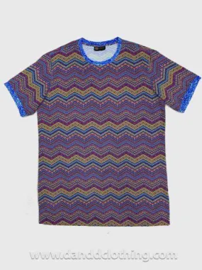 Men T-Shirt Pink Labyrinth Print