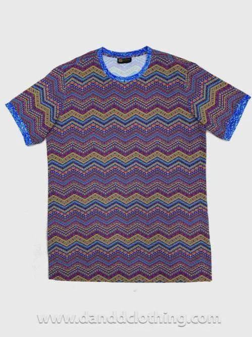 Men T-Shirt Pink Labyrinth Print