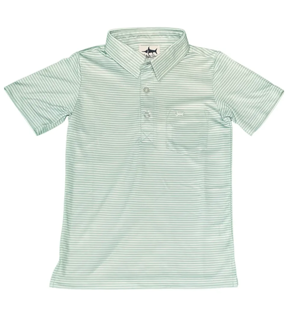 Mint Stripe Inshore Performance Polo