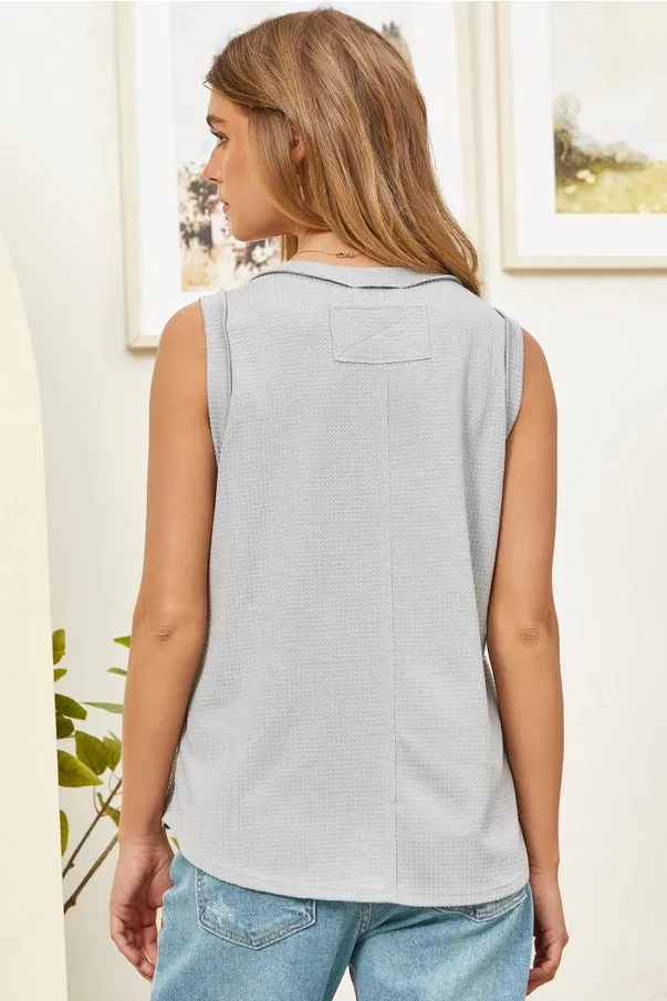 Neat Knit Tank-Grey