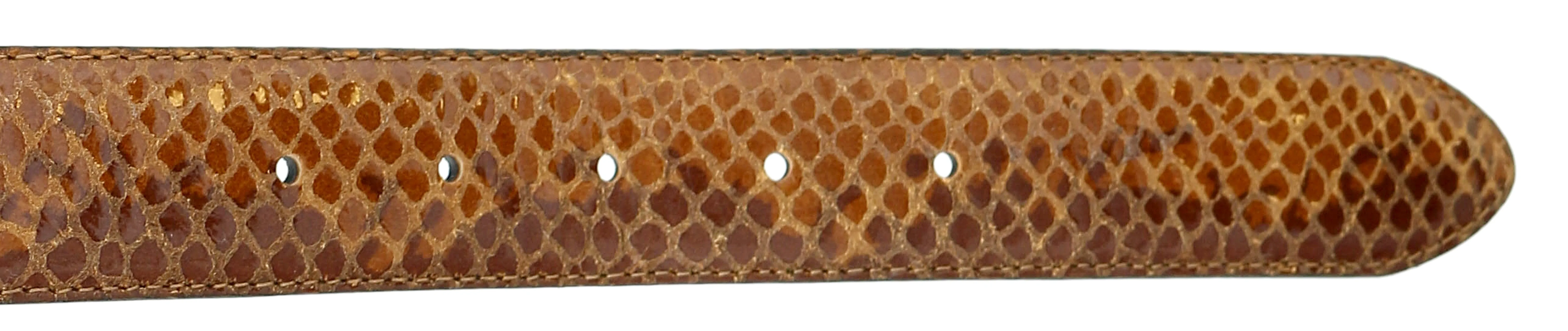 Pierre Cardin Brown Python Embossed Classic D-Ring Adjustable Belt Adjustable Mens Belt-