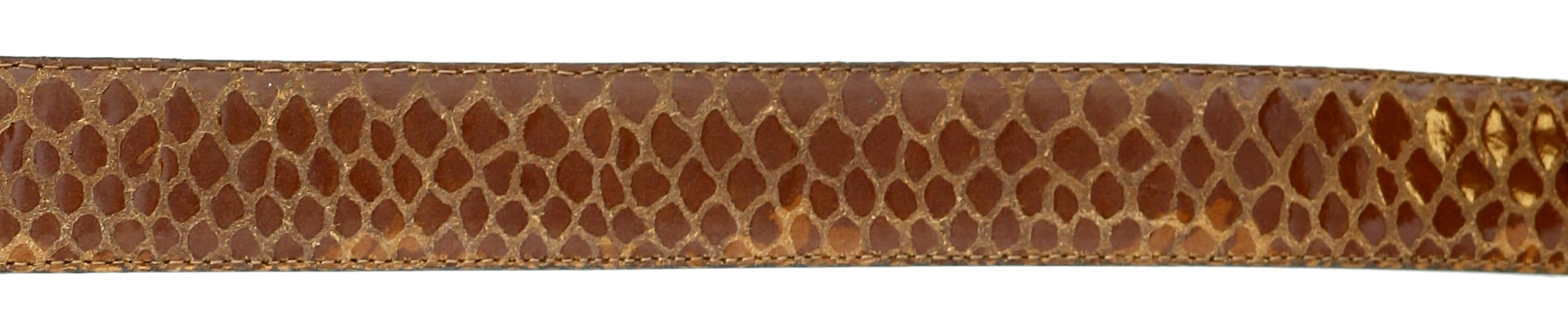 Pierre Cardin Brown Python Embossed Classic D-Ring Adjustable Belt Adjustable Mens Belt-