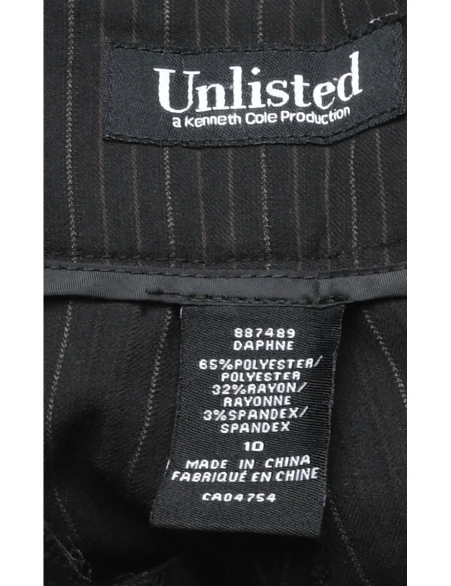 Pinstriped Black Classic Trousers - W32 L32