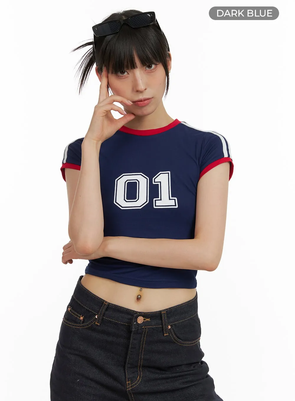 Sporty Lettering Crop Tee CU424