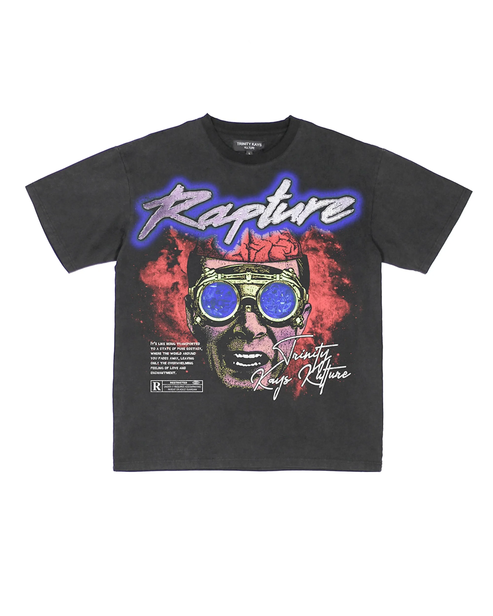 Trinity Kays Kulture Rapture Graphic T shirt In Washed Black