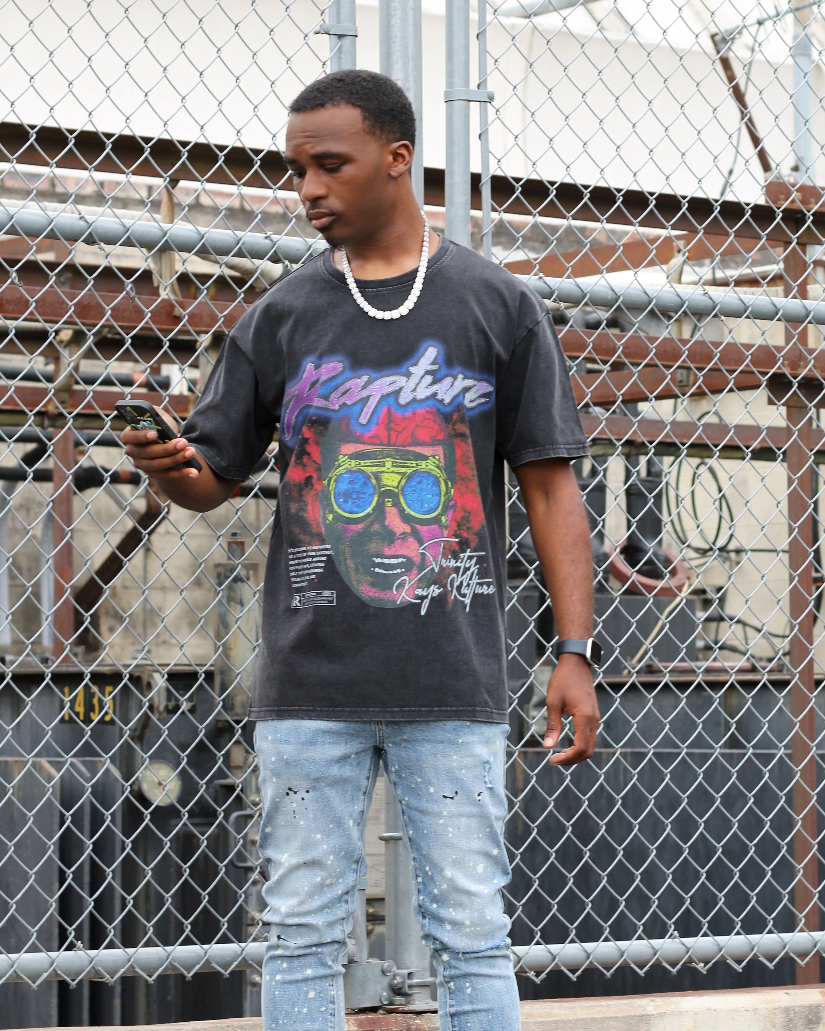 Trinity Kays Kulture Rapture Graphic T shirt In Washed Black